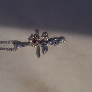 Sunflower Cross Necklace